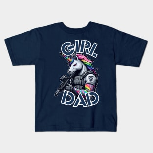 Girl Dad - Tactical Unicorn Kids T-Shirt